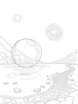 Giant Floating Bubble Above a Calm Lake