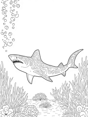 Luminous Shark in a Coral Forest