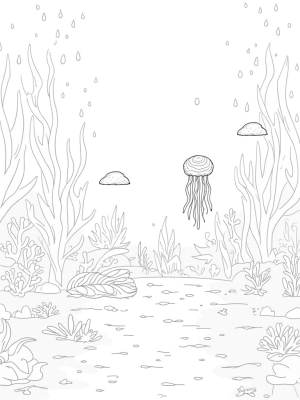 Underwater Garden with Kelp and Coral