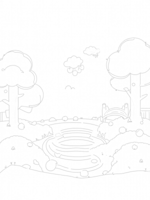 Boba Tea Garden with Giant Tapioca Pearls