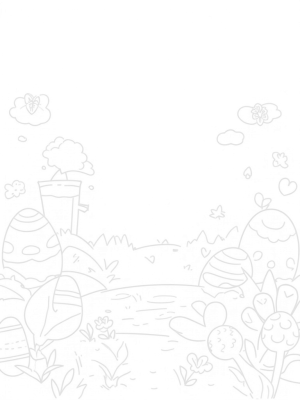 Garden of Easter Eggs and Bunnies