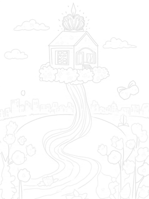 Dreamhouse in the Clouds with Glittering Tiara