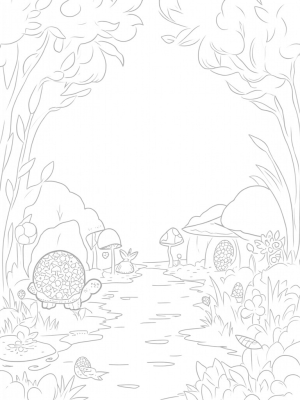 Jungle Wonderland with a Giant Tortoise and Sparkling Fish