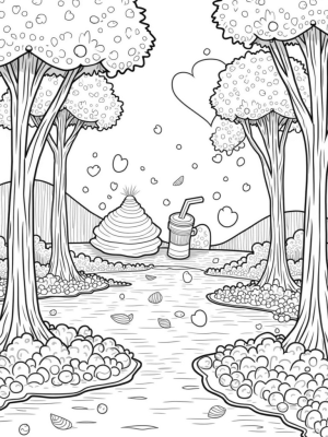 Boba Forest with Tapioca Trees and Floating Iced Tea