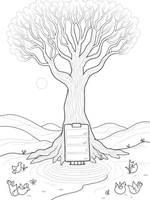 Ancient Tree with Commandments and Miniature Gardens