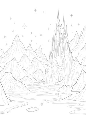 Majestic Ice Castle in a Glacial Landscape