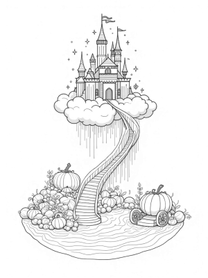 Majestic Castle in the Clouds with a Crystal Throne