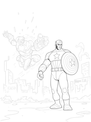Captain America and Iron Man Team-Up in Battle