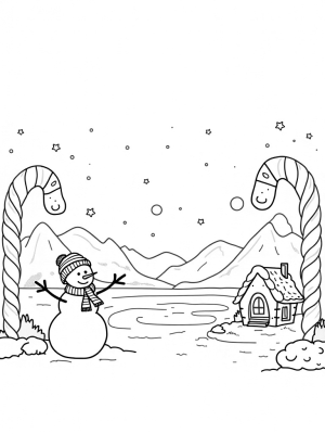 Giant Snowman in a Winter Wonderland