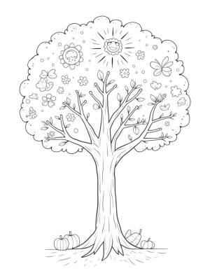 Four Seasons Tree Illustration