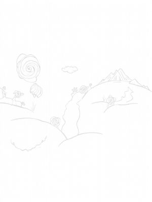 Dreamy Landscape with Floating Islands and Seashell