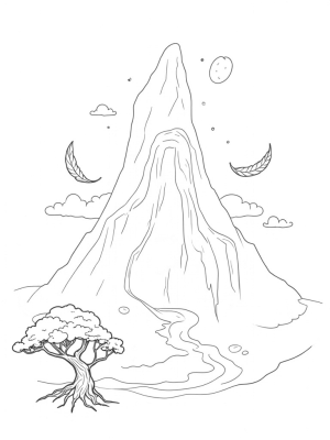 Dragon's Head Mountain with Shimmering Lakes