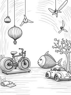 Fantastical Workshop with a Giant Steam-Powered Bicycle