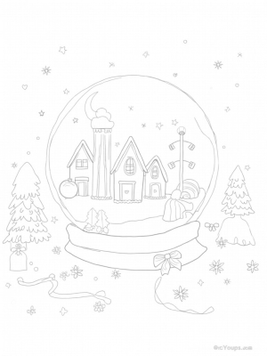 Holiday Village in a Snow Globe