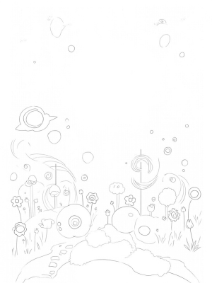 Floating Circles and Polka-Dotted Mushrooms in a Garden