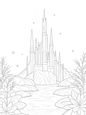 Crystalline Ice Palace with Snowflake Tree