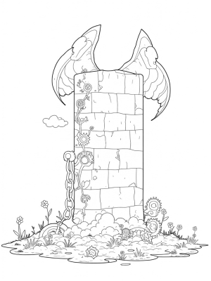 Colossal Wall with Wings and Gears