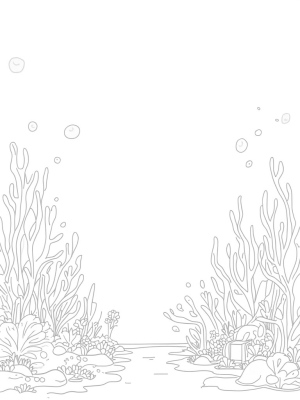 Underwater Garden with a Shark and Treasure