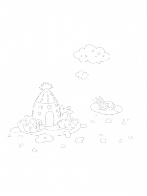 Easter Bunny's Garden with Giant Eggs and a Carrot Tower