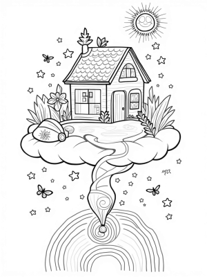 Dreamhouse on a Cloud with a Candy Slide