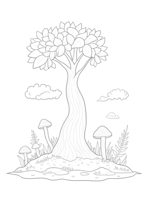 Spiral Staircase Tree and Flowing Stream