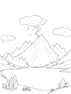 Majestic Mountain Landscape with Dragon Scales Pathway