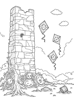 Titan Wall Surrounded by Ancient Roots and Kites