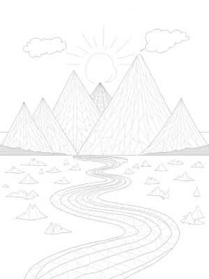 Triangular Mountains and Fractal Trees