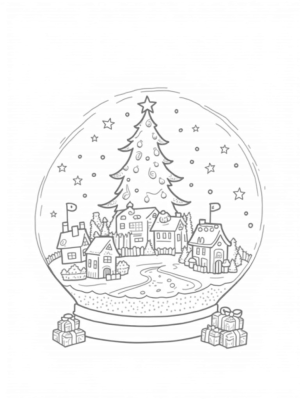 Holiday Village in a Snow Globe