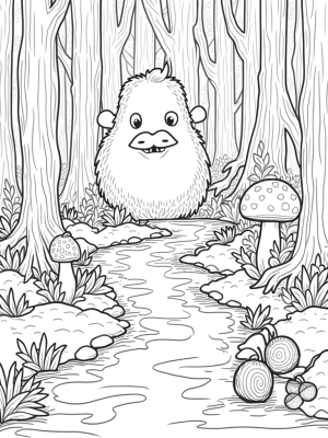 Gruffalo's Forest with Giant Mushrooms and Glowing River