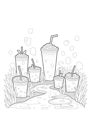 Boba Garden with Oversized Drink Cups