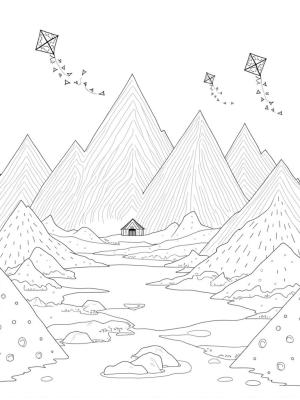 Vibrant Triangular Mountain Landscape