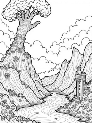 Colossal Hand and Whimsical Titans in the Sky