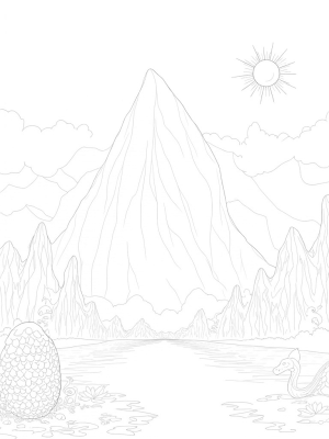 Majestic Mountain Range with Dragon Wings