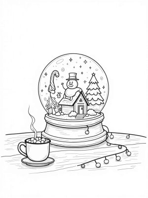 Cozy Village Scene in a Snow Globe