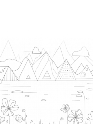 Vibrant Triangular Mountain Landscape