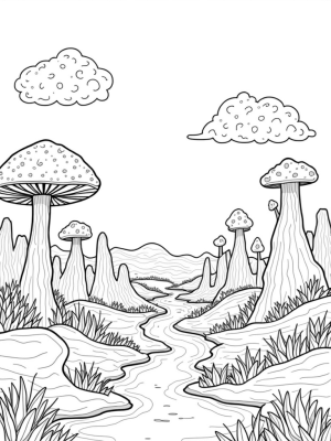 Oversized Flowers and Toadstool Gardens in a Whimsical Valley