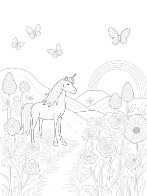 Majestic Pony in a Colorful Meadow