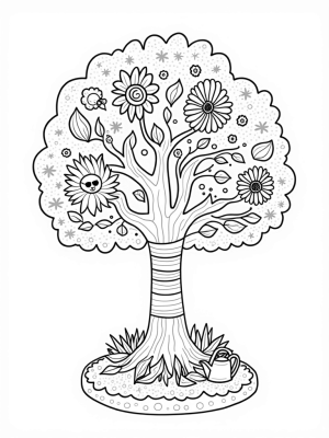 Four Seasons Tree with a Cozy Garden