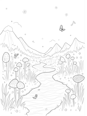 Musical Note Flowers in a Sparkling Garden