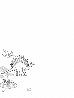 Stegosaurus in a Prehistoric Jungle