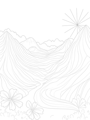 Giant Ice Cream Cone Hills with Cherry Clouds