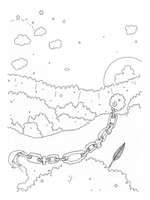 Colossal Gear Wall Surrounding a Lush Valley