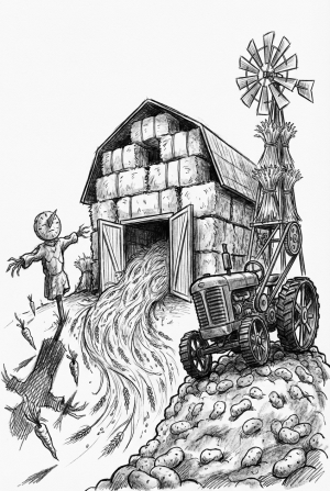 Barn Tractor Scarecrow