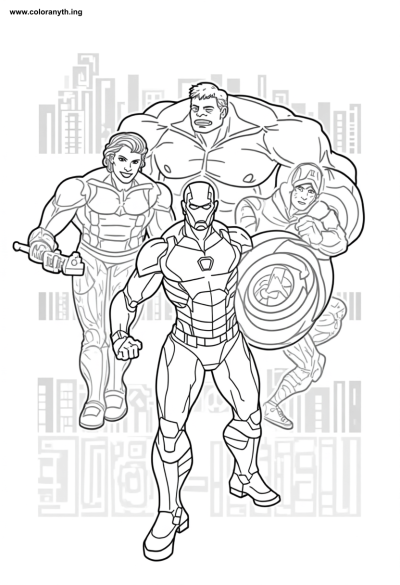 Avengers Assemble: Iconic Heroes Coloring Page