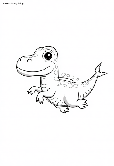 Color Your Own Cartoon Mosasaurus