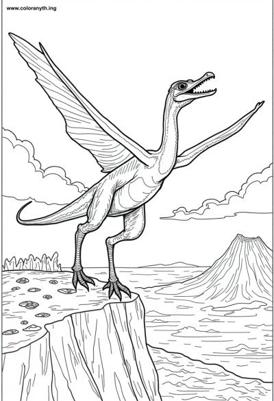Majestic Pteranodon on the Prehistoric Cliff