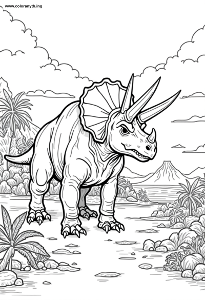Majestic Triceratops in Prehistoric Landscapes