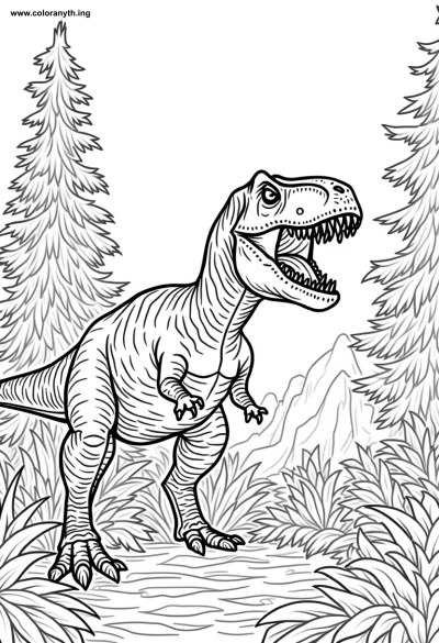 Majestic Tyrannosaurus Rex in Prehistoric Wilderness