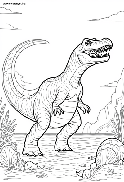 Mosasaurus in Water: A Prehistoric Coloring Adventure